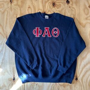 Lee Heavyweight Navy Blue Phi Alpha Theta Crewneck 2XL
